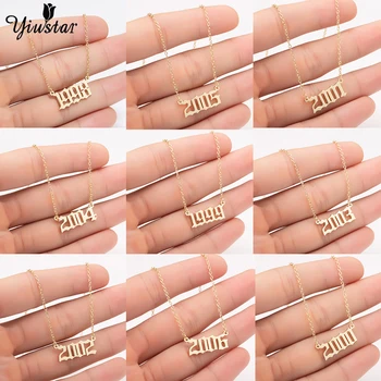 Yiustar Year Number Pendant Necklace Steel Stainless Gold Choker for Men Custom Year 1997 2005 2008 Birthday Gift 1997 to 2008
Yiustar Year Number Pendant Necklace Steel Stainless Gold Choker for Men Custom Year 1997 2005 2008 Birthday Gift 1997 to 2008