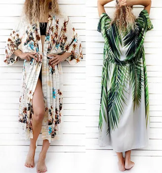 Women Beach Cover Up Leaf Print Cotton Long Bikini Dresses Seaside Holiday Dress 2019 Loose Tunic Cardigan Beachwear Bathrobe
Women Beach Cover Up Leaf Print Cotton Long Bikini Dresses Seaside Holiday Dress 2019 Loose Tunic Cardigan Beachwear Bathrobe