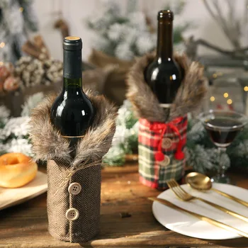 Christmas New Table Wine Bottle Decoration Striped Plaid Skirt Wine Bottle Set Wine Set Hotel Table Decoration Household Items
Christmas New Table Wine Bottle Decoration Striped Plaid Skirt Wine Bottle Set Wine Set Hotel Table Decoration Household Items