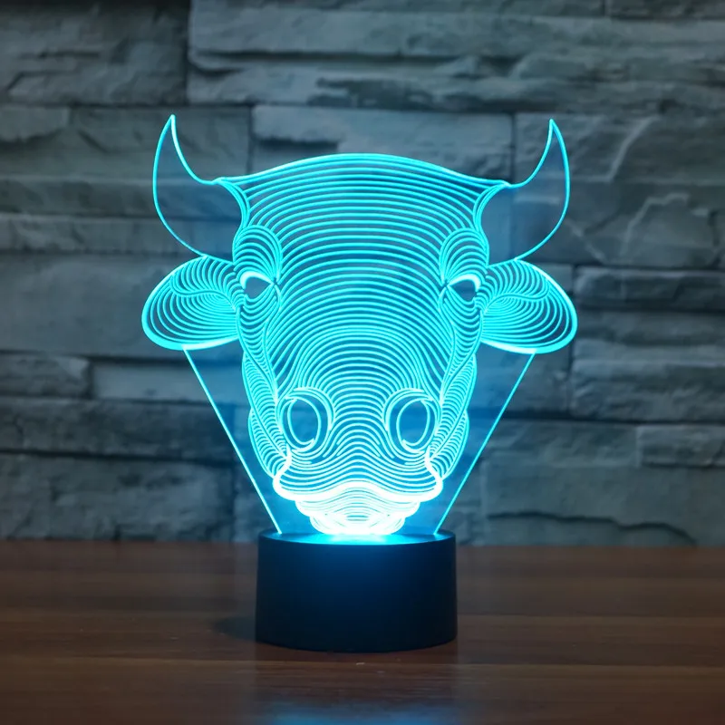 2019 Foreign Trade BULL 2 3D Lamp Colorful Touch Control LED Visual Lamp Decoration Gift Atmosphere Lamp 3219
2019 Foreign Trade BULL 2 3D Lamp Colorful Touch Control LED Visual Lamp Decoration Gift Atmosphere Lamp 3219