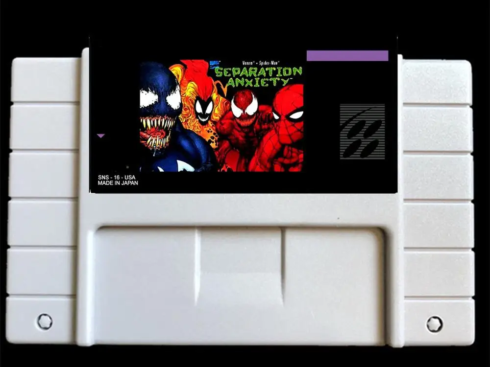Spider-Man & Venom - Separation Anxiety USA- NTSC version 46 pins games card NTSC version for Retro Video games Console !
Spider-Man & Venom - Separation Anxiety USA- NTSC version 46 pins games card NTSC version for Retro Video games Console !