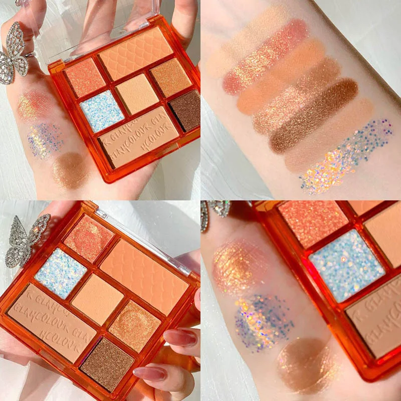 Seven-color shimmering sequins pearlescent earth color eyeshadow waterproof matte repairing pink long-lasting eyeshadow palette
Seven-color shimmering sequins pearlescent earth color eyeshadow waterproof matte repairing pink long-lasting eyeshadow palette