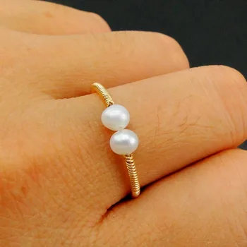 Hot Selling 14K Gold Roll Jewelry Freshwater Pearl Open Size Ring Women's Ring For Engagement / Party / Birthday / Gift 
Hot Selling 14K Gold Roll Jewelry Freshwater Pearl Open Size Ring Women's Ring For Engagement / Party / Birthday / Gift