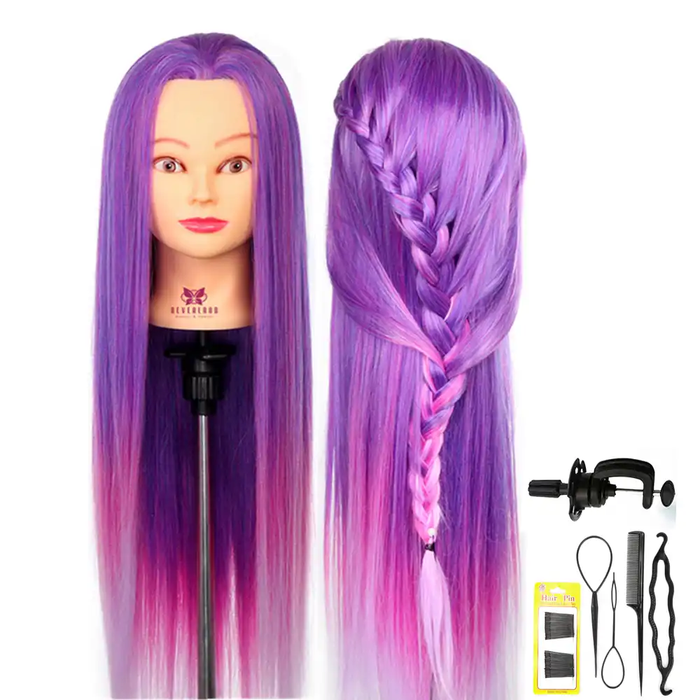 26 Fioletovye Raduzhnye Krasochnye Dlinnye Volosy Golova Manekena Dlya Pricheski Professionalnye Parikmaherskie Kukly Golovy Dlya Praktiki Pleteniya Aliekspress