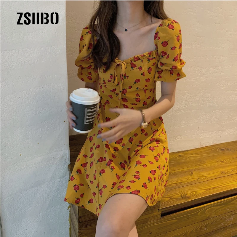 Summer new Korean ulzzang fashion retro high waist floral dress female ins Harajuku Japanese A-line simple casual women dress
Summer new Korean ulzzang fashion retro high waist floral dress female ins Harajuku Japanese A-line simple casual women dress