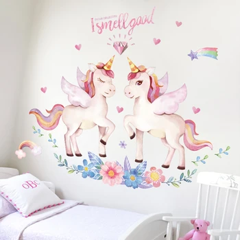 Cartoon Unicorn Wall Stickers for Kids Room Decor Girls Bedroom Decoration Posters Cute Animals Wallpaper Stickers on the Wall
Cartoon Unicorn Wall Stickers for Kids Room Decor Girls Bedroom Decoration Posters Cute Animals Wallpaper Stickers on the Wall