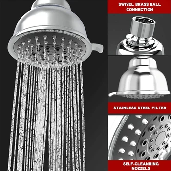 High Pressure Shower Head 4 Inch Anti-leak Anti-clog Adjustable 5 Function for Home Hotel Bathroom TN88
High Pressure Shower Head 4 Inch Anti-leak Anti-clog Adjustable 5 Function for Home Hotel Bathroom TN88