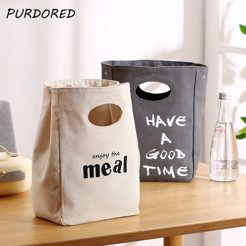 PURDORED 1 Pc Portable Canvas Insulated Lunch Bag For Women Solid Color Lunch Bag Doubles Sides Thermal Picnic Bento Box Bag
PURDORED 1 Pc Portable Canvas Insulated Lunch Bag For Women Solid Color Lunch Bag Doubles Sides Thermal Picnic Bento Box Bag