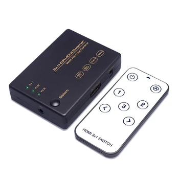 3 in 1 HDR HDMI Switcher Switch Support 4K@60HZ, HDMI 2.0, HDCP 2.2, HDR, 3D, 18G/BPS with IR Remote Control
3 in 1 HDR HDMI Switcher Switch Support 4K@60HZ, HDMI 2.0, HDCP 2.2, HDR, 3D, 18G/BPS with IR Remote Control