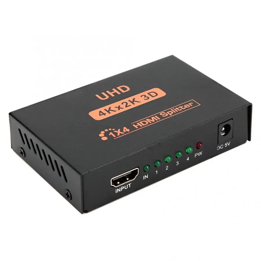 4K x 2K 1 in 4 out High Definition HDMI Splitter Distributor 4 Port Video Converter EU 110-240
4K x 2K 1 in 4 out High Definition HDMI Splitter Distributor 4 Port Video Converter EU 110-240