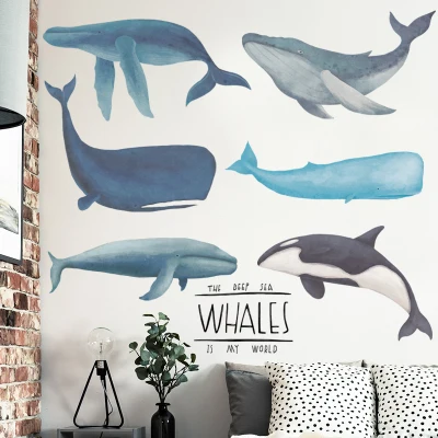 Bathroom Wall Stickers Whale Marine Animal Cartoon Art Kids Room Decoration Self-adhesive Wallpaper Bedroom Decor Wall Painting
Bathroom Wall Stickers Whale Marine Animal Cartoon Art Kids Room Decoration Self-adhesive Wallpaper Bedroom Decor Wall Painting
