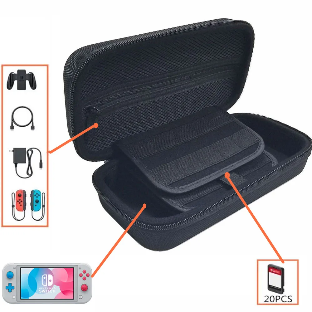Thicken Storage Bag for Nintend Switch Lite Nintendoswitch Mini Accessories Case Durable Shell For Charger adapter 20 Game cards
Thicken Storage Bag for Nintend Switch Lite Nintendoswitch Mini Accessories Case Durable Shell For Charger adapter 20 Game cards