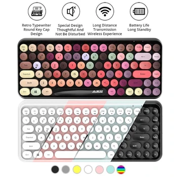New Classic Round Keys Bluetooth Wireless Keyboard 84 Keys Bluetooth Keyboard For Macbook Pro iPhone iPad Tablet Ultra-slim
New Classic Round Keys Bluetooth Wireless Keyboard 84 Keys Bluetooth Keyboard For Macbook Pro iPhone iPad Tablet Ultra-slim