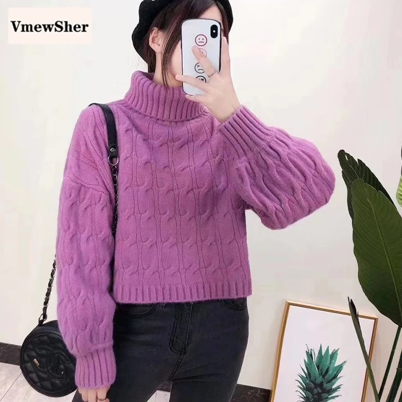 VmewSher New Turtleneck Pullover Women Sweater Winter Thick Warm High Waist Loose Lantern Sleeve Casual Soft Knitted Jumper Top
VmewSher New Turtleneck Pullover Women Sweater Winter Thick Warm High Waist Loose Lantern Sleeve Casual Soft Knitted Jumper Top