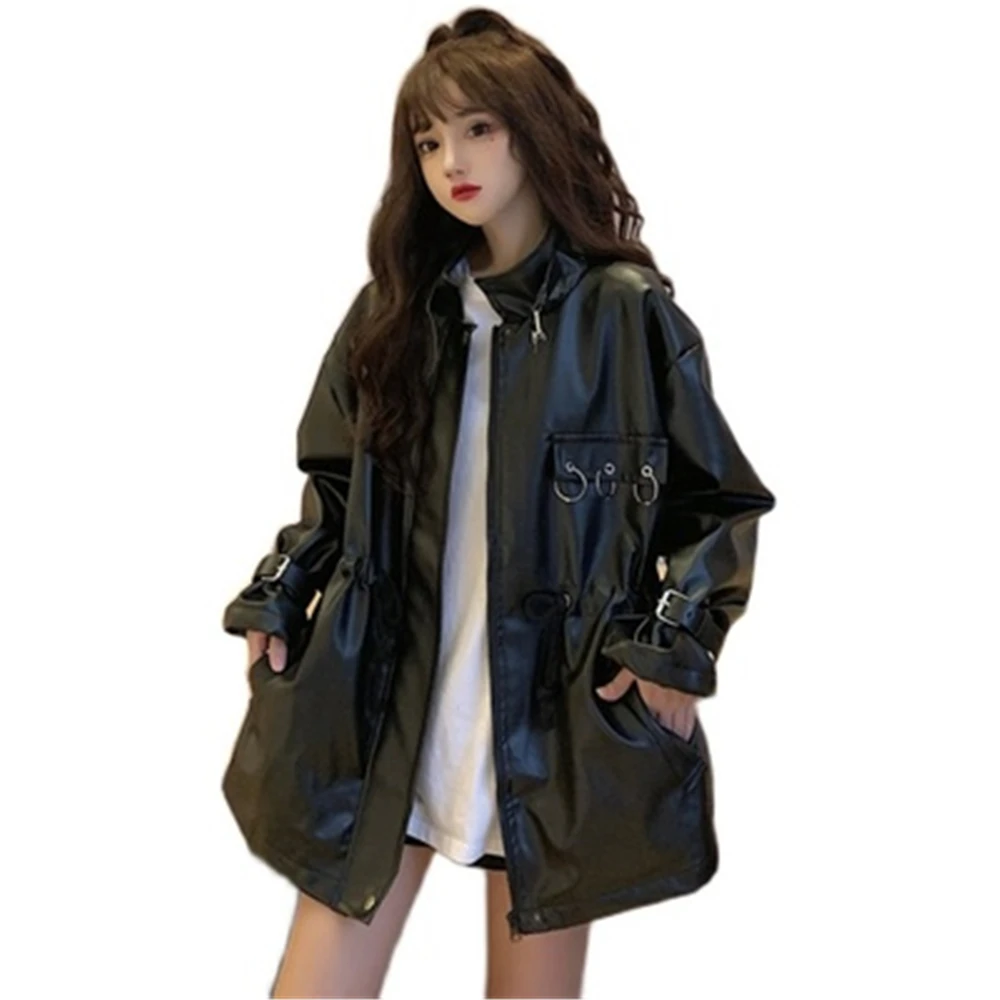 2022 New Spring Autumn Womens PU Leather Coats Trendy Loose Female Outerwear Woman Leather Jackets Large Size Lady Jackets Mujer
2022 New Spring Autumn Womens PU Leather Coats Trendy Loose Female Outerwear Woman Leather Jackets Large Size Lady Jackets Mujer
