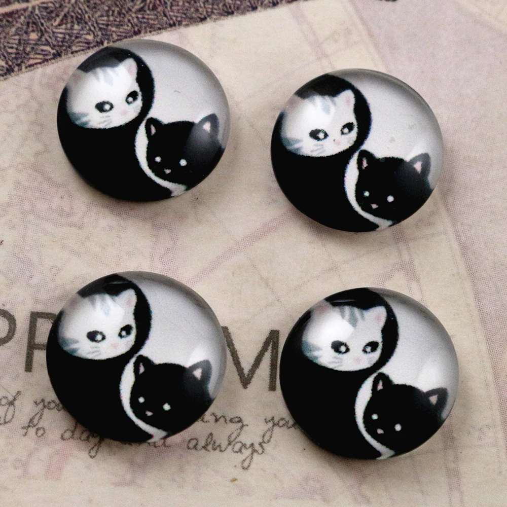 Hot Sale 20pcs 12mm Handmade Cool Style Photo Glass Cabochons (E6-16) | Украшения и аксессуары
