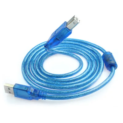 USB 2.0 Printer Cable Type A Male to Type B Male Foil+Braided Shielding Transparent Blue 5m
USB 2.0 Printer Cable Type A Male to Type B Male Foil+Braided Shielding Transparent Blue 5m