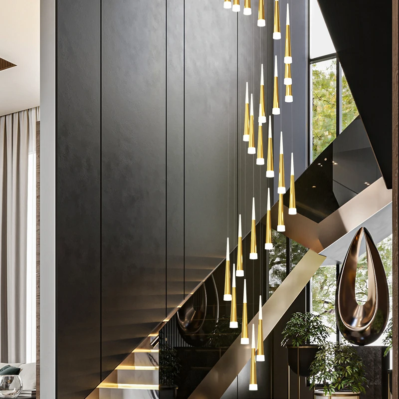 Modern Simple Chandelier Meteor Shower Spiral Staircase Chandelier Multi-head Duplex Stairwell Long-line Villa Dining Room Lamp
Modern Simple Chandelier Meteor Shower Spiral Staircase Chandelier Multi-head Duplex Stairwell Long-line Villa Dining Room Lamp