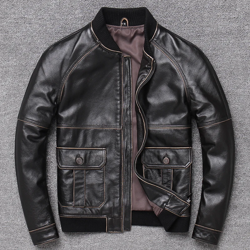 Autumn new DAJANE small head layer cowhide lear lear Man locomotive cultivate thin lear jacket
Autumn new DAJANE small head layer cowhide lear lear Man locomotive cultivate thin lear jacket