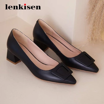 Lenkisen genuine leather metal fasteners small square toe thick med heel slip on office lady dress elegant noble women pumps L87
Lenkisen genuine leather metal fasteners small square toe thick med heel slip on office lady dress elegant noble women pumps L87
