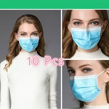 10 Pcs 3 Layers Face Masks Prevent Droplet Transmission Waterproof Non-woven Earloop Face Mouth Mask
10 Pcs 3 Layers Face Masks Prevent Droplet Transmission Waterproof Non-woven Earloop Face Mouth Mask