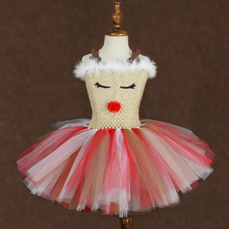 New Christmas Day Reindeer Costume New Year Party Fluffy Tutu Dress Girls Halloween Cute Animal Dress Baby 1st Birthday Clothes
New Christmas Day Reindeer Costume New Year Party Fluffy Tutu Dress Girls Halloween Cute Animal Dress Baby 1st Birthday Clothes