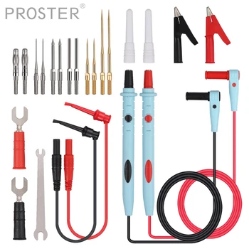 PROSTER Multimeter Leads Kit Professional and Upgraded Test Leads Set Gold-Plated Multimeter Probes Alligator Clips Test Hooks
PROSTER Multimeter Leads Kit Professional and Upgraded Test Leads Set Gold-Plated Multimeter Probes Alligator Clips Test Hooks
