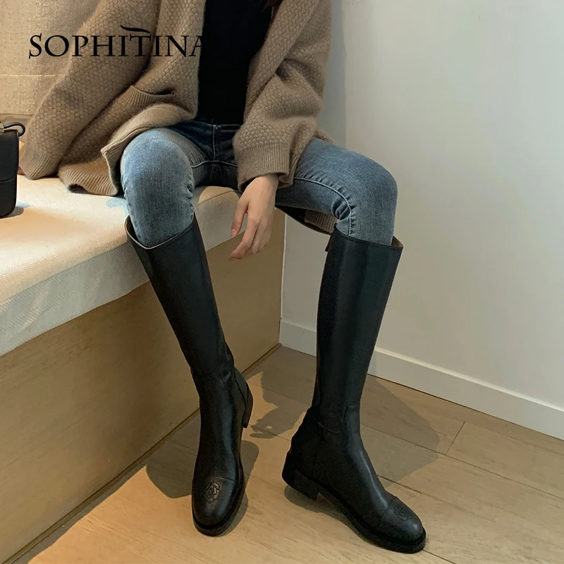 SOPHITINA Women Knee-High Boots Fashion Floral Genuine Leather Zipper Antiskid Shoes Round Toe Mid Heel Casual Lady Shoes SO893
SOPHITINA Women Knee-High Boots Fashion Floral Genuine Leather Zipper Antiskid Shoes Round Toe Mid Heel Casual Lady Shoes SO893