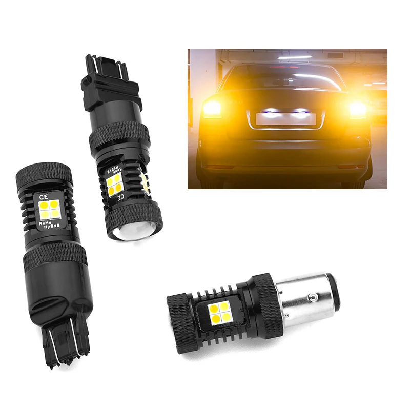 DERI 2Pcs Universal LED Car Turn Signal Light Auto Car Led Tail Brake Lamp DRL 12V Dual Color White Amber Light 1157 T20 T25
DERI 2Pcs Universal LED Car Turn Signal Light Auto Car Led Tail Brake Lamp DRL 12V Dual Color White Amber Light 1157 T20 T25