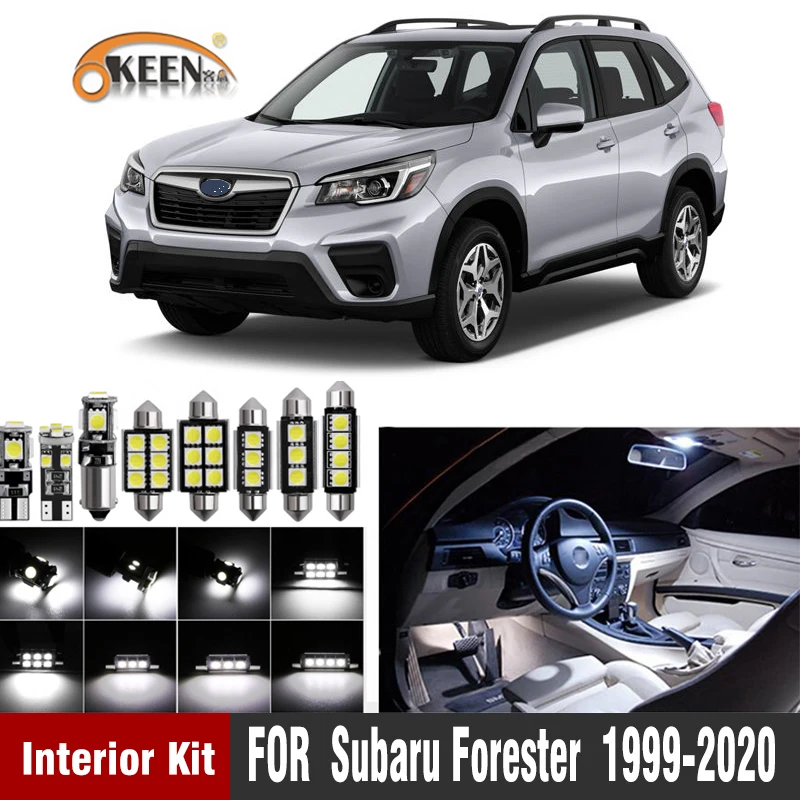 

9Pcs Canbus White LED Car Interior Light Package Kit For Subaru Forester 1998-2017 2018 2019 2020 LED Map Dome Lamp