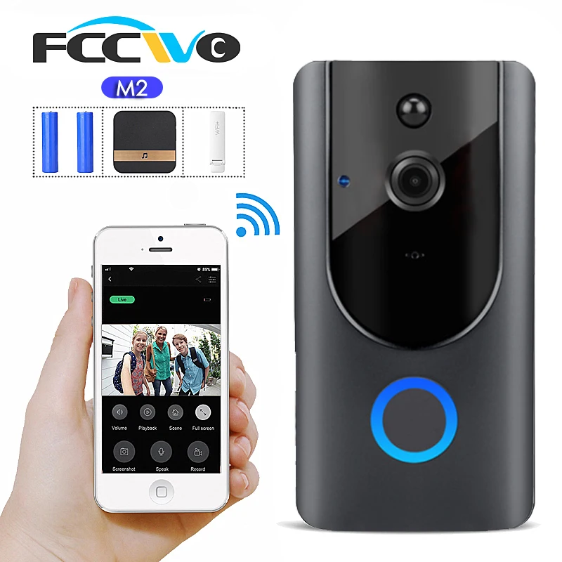 FCWO M2 2019 Smart WiFi Video Doorbell Camera Visual Intercom with Chime Night Vision IP Door Bell Wireless Home Security Camera
FCWO M2 2019 Smart WiFi Video Doorbell Camera Visual Intercom with Chime Night Vision IP Door Bell Wireless Home Security Camera
