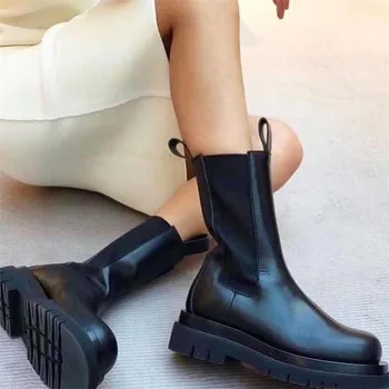

2019 Winter Warm Women Shoes Short Platform Chelsea Boots Black Brown Fashion Bota Feminina Round Toe Ladies Ankle Booties