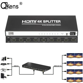Qkens 4K 3D 1x8 HDMI Splitter Full HD 1080P Screen Split 1 in 8 Out for PS3 PS4 Xbox DVD Player TV Box to TV Monitors Projector
Qkens 4K 3D 1x8 HDMI Splitter Full HD 1080P Screen Split 1 in 8 Out for PS3 PS4 Xbox DVD Player TV Box to TV Monitors Projector