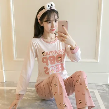 2020 New Autumn 100% Cotton Pajamas Sets For Women Long Sleeve Pyjamas Girls Cute Homewear Pijama Mujer Loungewear Home Clothing
2020 New Autumn 100% Cotton Pajamas Sets For Women Long Sleeve Pyjamas Girls Cute Homewear Pijama Mujer Loungewear Home Clothing