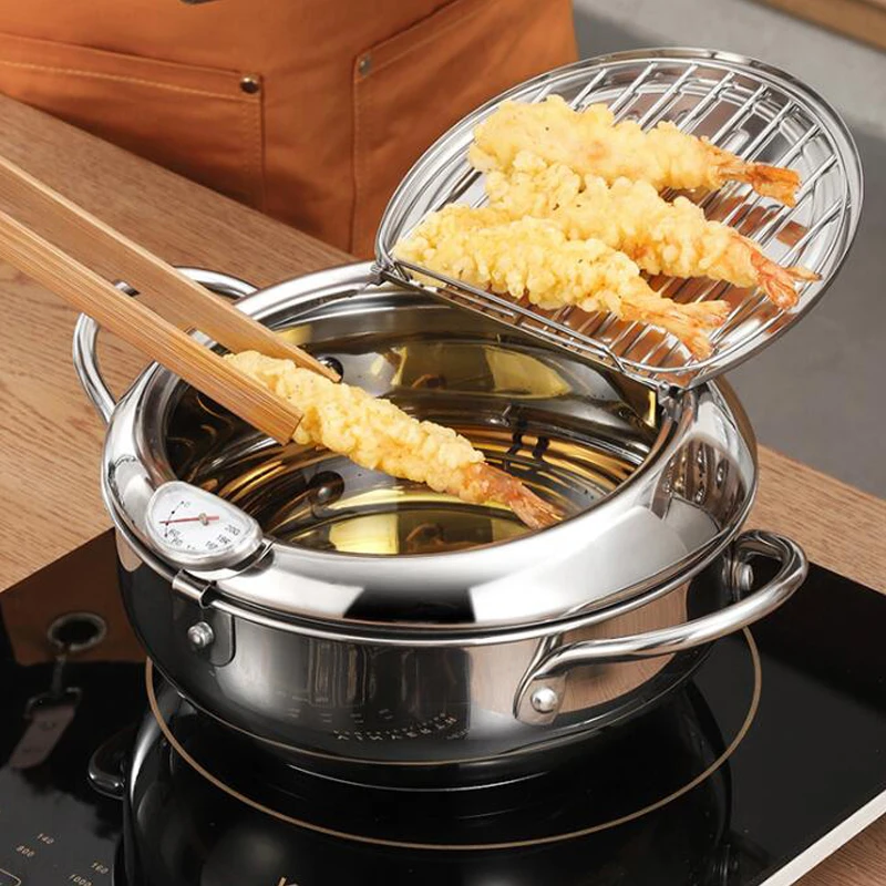 Kitchen Deep Frying Pot Thermometre Tempura Fryer Pan Temperature Control Stainless Steel Fried Chicken Pot Cooking Tool Kitchen
Kitchen Deep Frying Pot Thermometre Tempura Fryer Pan Temperature Control Stainless Steel Fried Chicken Pot Cooking Tool Kitchen