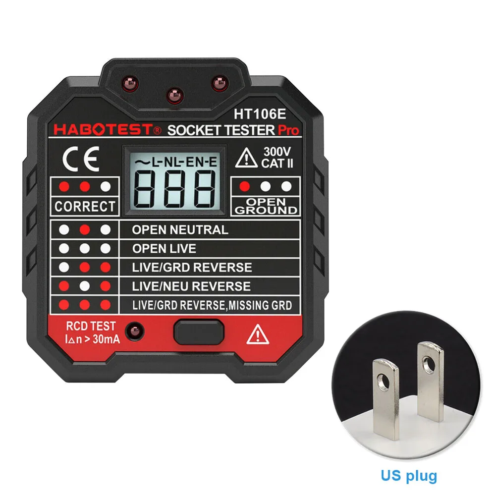 Mini Socket Tester LCD Display Digital Wall Portable Polarity Mains Fault Ground Zero Line Voltage Electrical Tools Circuit
Mini Socket Tester LCD Display Digital Wall Portable Polarity Mains Fault Ground Zero Line Voltage Electrical Tools Circuit