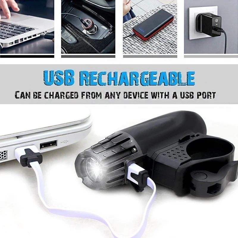 Велосипедный фонарь перезаряжаемый через USB водонепроницаемый 4 режима передняя