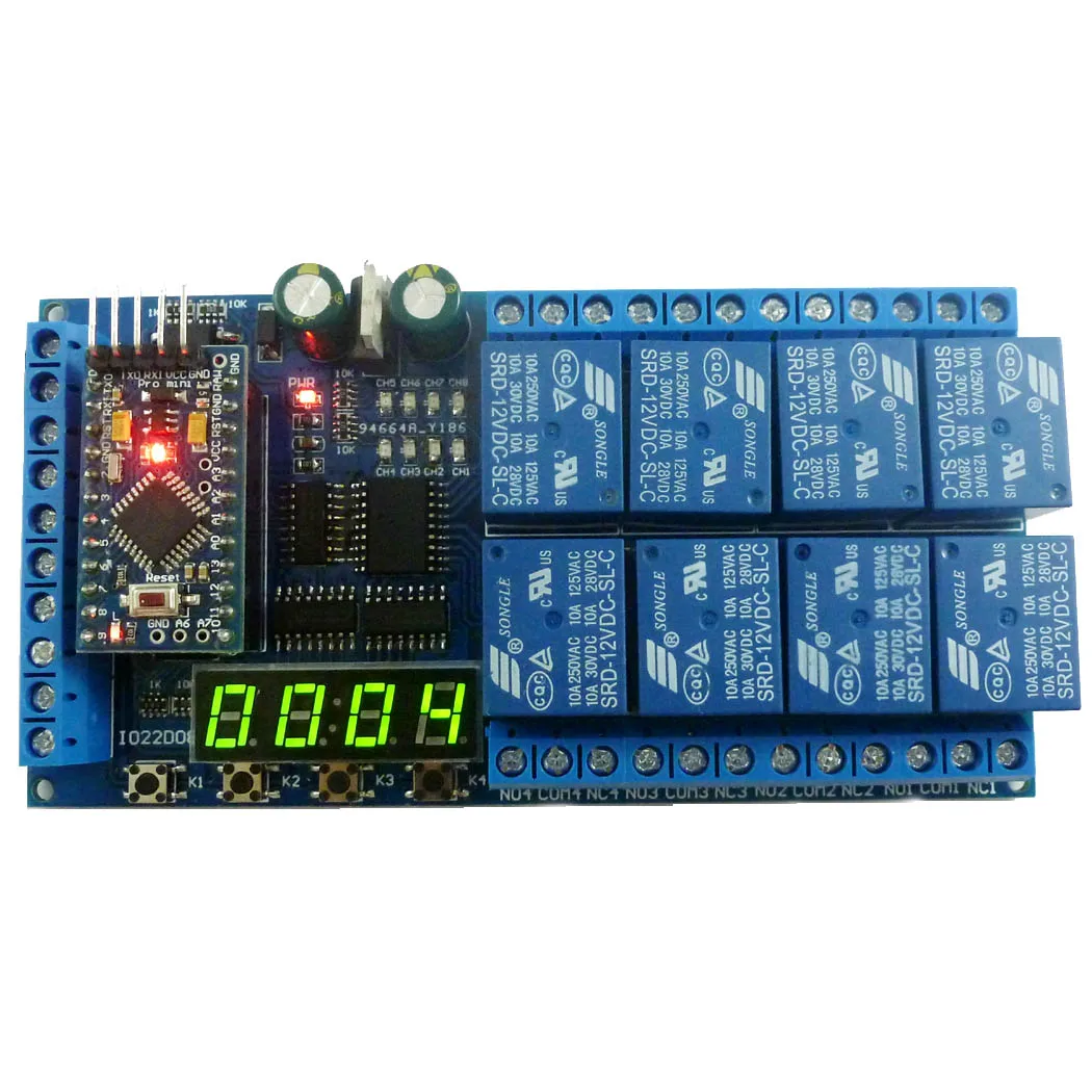DC 12V 8 Channel Pro mini PLC Board Relay Shield Module for Arduino Multifunction Delay Timer Switch Board
DC 12V 8 Channel Pro mini PLC Board Relay Shield Module for Arduino Multifunction Delay Timer Switch Board