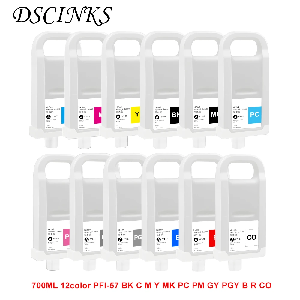 12Color set Refillable cartridge PFI 57 for Canon Pro 520 540 540s 560s printer with PFI 57 Imported chip
12Color set Refillable cartridge PFI 57 for Canon Pro 520 540 540s 560s printer with PFI 57 Imported chip