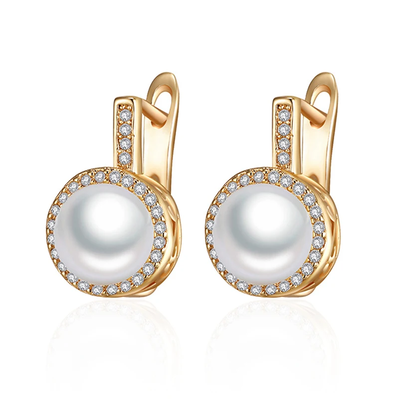 Romantic Natural White Pearl Stud Earrings for Women Gold Silver Zirconia Round Small Earring with Pearl Jewelry Gifts for Girls 
Romantic Natural White Pearl Stud Earrings for Women Gold Silver Zirconia Round Small Earring with Pearl Jewelry Gifts for Girls