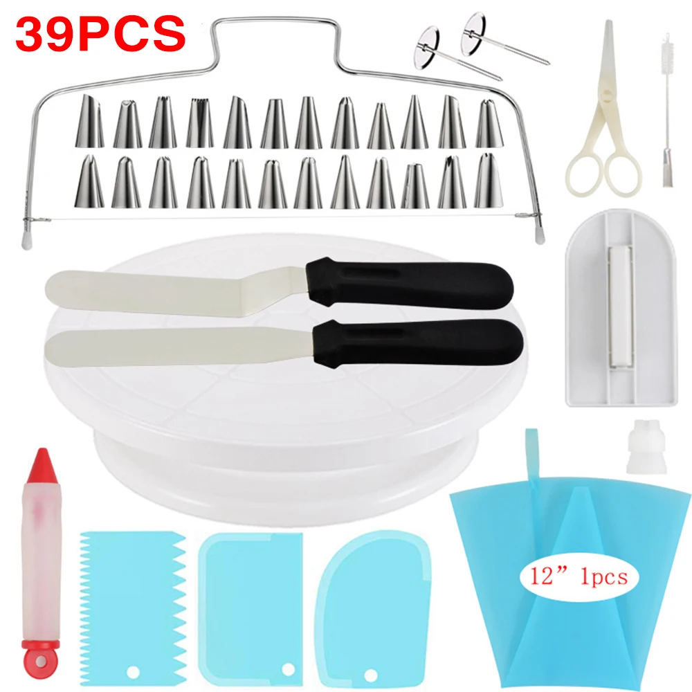 39pcs/set Cake Decorating Tools Kit Icing Tips Turntable Pastry Bags Couplers Cream Nozzle Baking Tools Set for Cupcakes Cookies
39pcs/set Cake Decorating Tools Kit Icing Tips Turntable Pastry Bags Couplers Cream Nozzle Baking Tools Set for Cupcakes Cookies