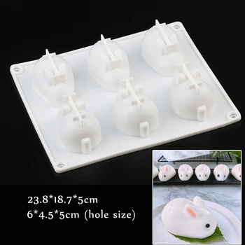 Silicone 3D Bunny Rabbit Cake Molds Silicone Molds for Baking Dessert Mousse 6 Forms New Cake Decorating Moulds
Silicone 3D Bunny Rabbit Cake Molds Silicone Molds for Baking Dessert Mousse 6 Forms New Cake Decorating Moulds