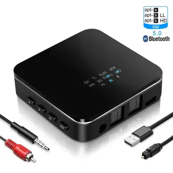 Bluetooth 5.0 Transmitter Receiver HD Wireless Audio Adapter High-speed Signal Transmission for TV PC Home Stereo
Bluetooth 5.0 Transmitter Receiver HD Wireless Audio Adapter High-speed Signal Transmission for TV PC Home Stereo
