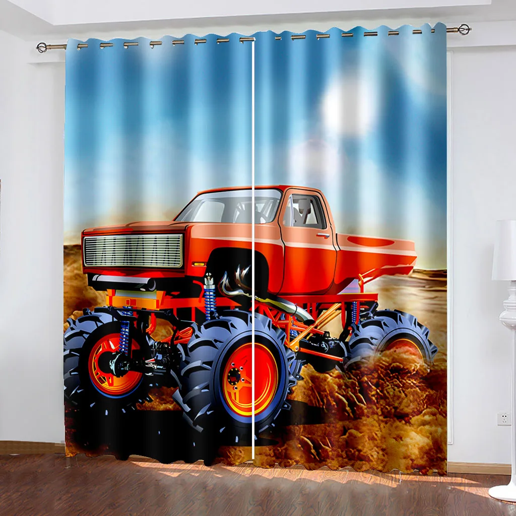 

3D Printed Blackout Curtains Farm Car Printing Window Curtains for Living Room Bedroom Drapes Decor カーテン Cortinas Para La Sala