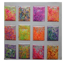 50g 1mm 2mm 3mm 네온 라운드 (도트) 글리터 믹스 글리터 루스 네일 스팽글 솔벤트 방지 폴리쉬 매트 코스메틱 벌크 글리터(China)