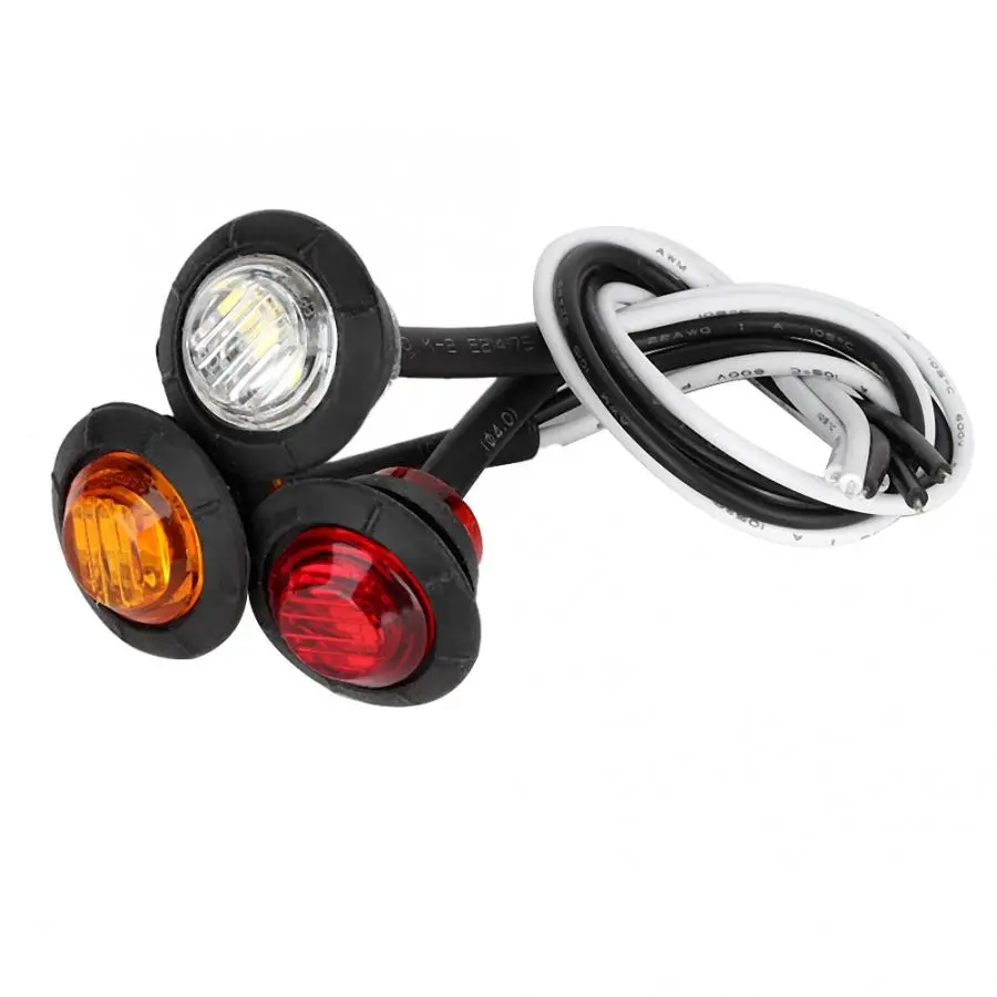 3Pcs 12V 3LED Red Yellow White Small Round Lamp Light for Trailer Car Truck Boat Lighting 3/4" Round Side 3 LED Marker Light
3Pcs 12V 3LED Red Yellow White Small Round Lamp Light for Trailer Car Truck Boat Lighting 3/4" Round Side 3 LED Marker Light