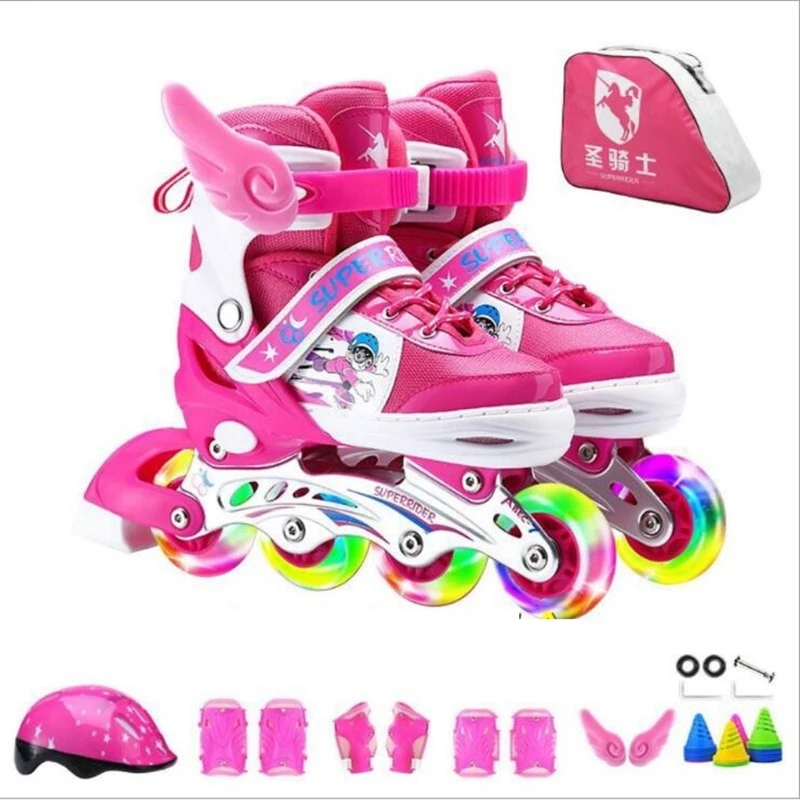 Children's Roller Skates Adjustable Size Flash Roller Skates Boys And Girls Roller Skates Send 6pcs gift set
Children's Roller Skates Adjustable Size Flash Roller Skates Boys And Girls Roller Skates Send 6pcs gift set