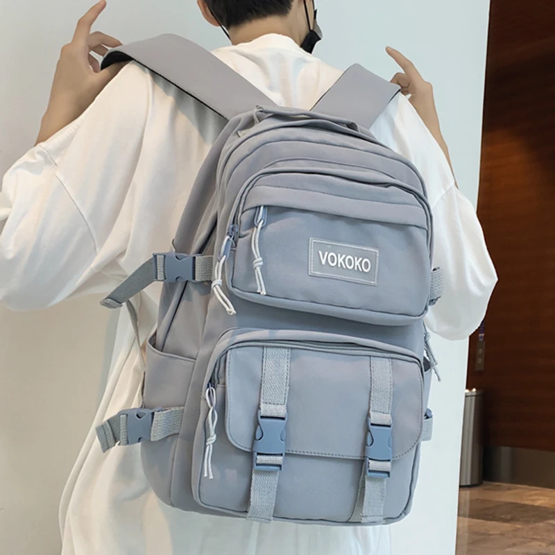 Solid Color Women Man Backpack Waterproof Nylon A4 Book Bag Female Mochila Schoolbag for Teenage Girl Travel Rucksack New 
Solid Color Women Man Backpack Waterproof Nylon A4 Book Bag Female Mochila Schoolbag for Teenage Girl Travel Rucksack New