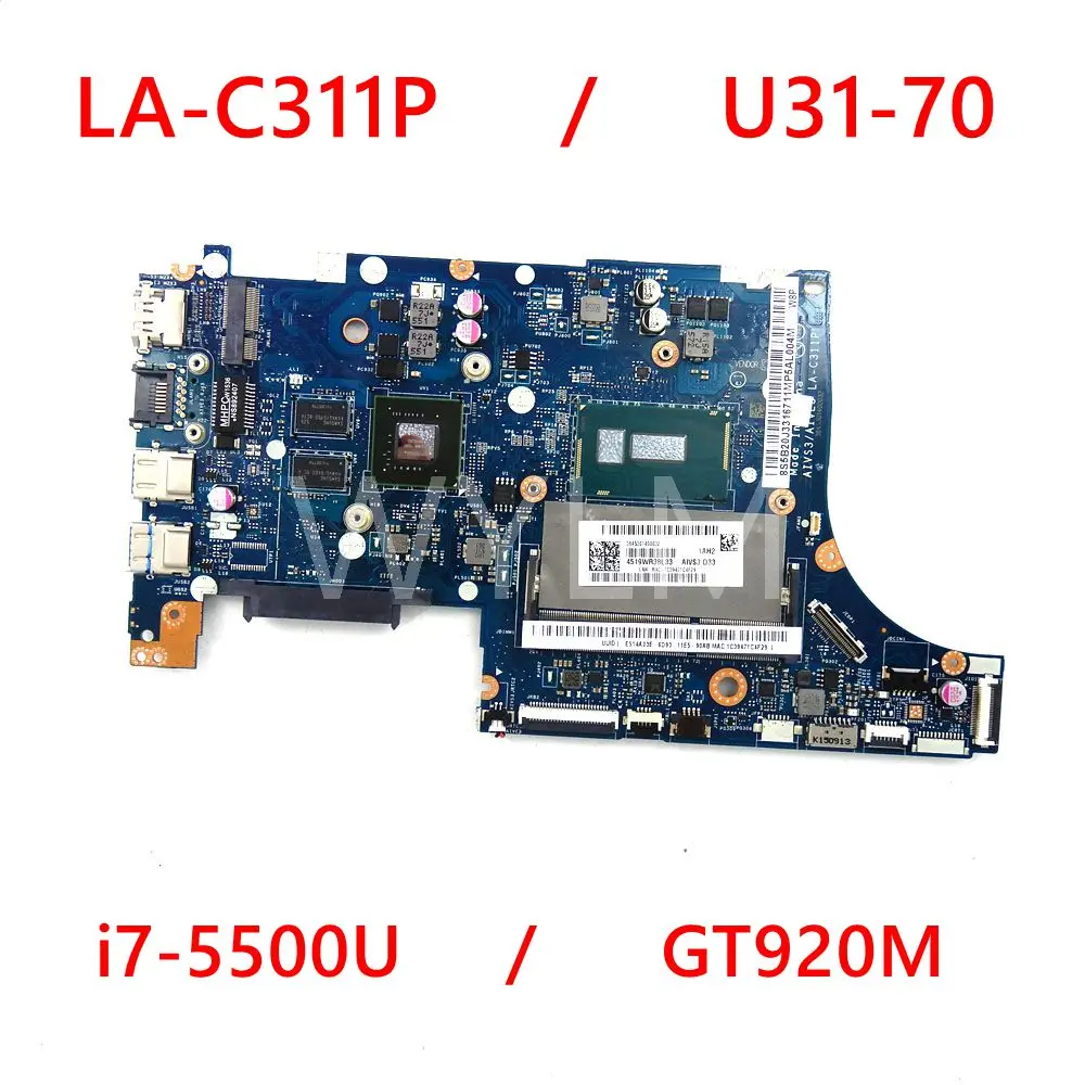 AIVS3/AIVE3 LA-C311P i7-5500U CPU GT920M DDR3 Mainboard For Lenovo U31-70 Laptop Motherboard tested 100% |