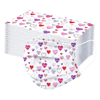 50pc Adult Mask Heart Printed Masque Jetable Dust-proof Disposable 3layer Nonwove Маска Outdoor Protection Mouth Mask Mascarilla
50pc Adult Mask Heart Printed Masque Jetable Dust-proof Disposable 3layer Nonwove Маска Outdoor Protection Mouth Mask Mascarilla